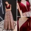 Chic / Belle Bordeaux Daim Jacquard Robe De Soirée 2019 Princesse Transparentes Col v profond Sans Manches Longue Volants Dos Nu Robe De Ceremonie