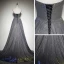 Bling Bling Silber Abendkleider 2019 A Linie Herz-Ausschnitt Ärmellos Glanz Polyester Sweep / Pinsel Zug Rüschen Rückenfreies Festliche Kleider