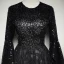 Chic / Beautiful Black Lace Evening Dresses  2019 A-Line / Princess Scoop Neck Bell sleeves Glitter Sequins Floor-Length / Long Ruffle Formal Dresses