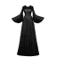 Chic / Beautiful Black Lace Evening Dresses  2019 A-Line / Princess Scoop Neck Bell sleeves Glitter Sequins Floor-Length / Long Ruffle Formal Dresses