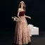 Affordable Burgundy Suede Jacquard Evening Dresses  2019 A-Line / Princess Off-The-Shoulder Short Sleeve Sash Floor-Length / Long Backless Formal Dresses