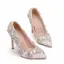 Elegante Witte Rhinestone Spitse Neus Bruidsschoenen 2025 Huwelijk 11 cm Naaldhakken / Stiletto Pumps Hoge Hakken