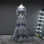 Affordable Navy Blue Glitter Evening Dresses  2019 A-Line / Princess Scoop Neck 3/4 Sleeve Floor-Length / Long Ruffle Backless Formal Dresses
