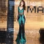Sexy Noire Vert Paillettes Transparentes Robe De Soirée 2019 Trompette / Sirène Col v profond Sans Manches Perlage Glitter Longue Dos Nu Robe De Ceremonie