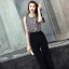 Modern / Fashion Black Jumpsuit 2019 Scoop Neck Sleeveless Multi-Colors Glitter Sequins Ankle Length Evening Dresses