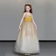 Chic / Beautiful Yellow Flower Girl Dresses 2019 A-Line / Princess Shoulders Sleeveless Beading Glitter Tulle Floor-Length / Long Ruffle Backless Wedding Party Dresses