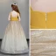 Chic / Beautiful Yellow Flower Girl Dresses 2019 A-Line / Princess Shoulders Sleeveless Beading Glitter Tulle Floor-Length / Long Ruffle Backless Wedding Party Dresses