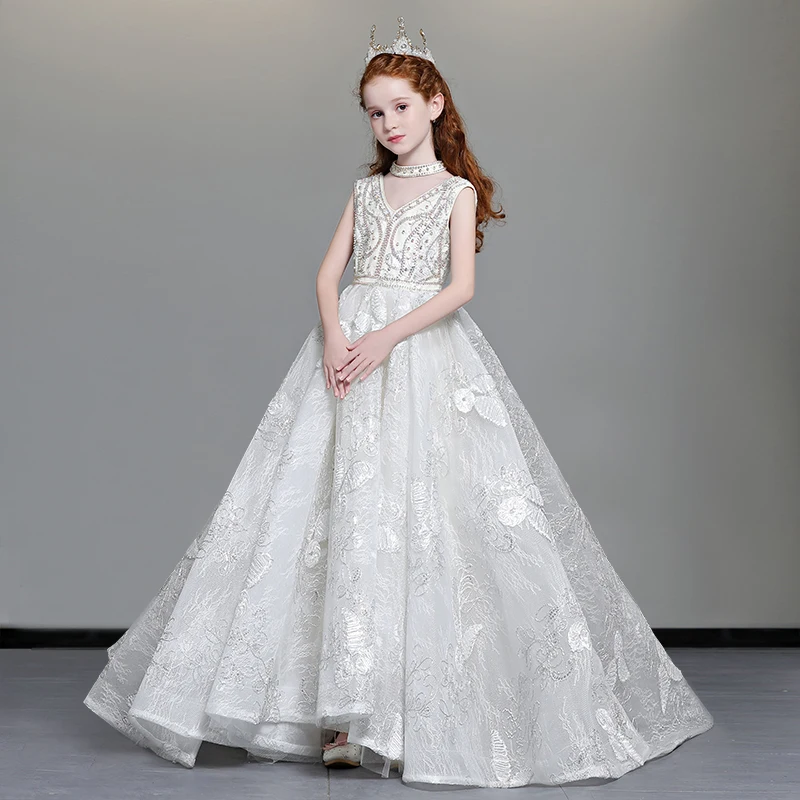 chinese dress ladies Perspective Back Flower Girl Dress – HER SHOP main image 1