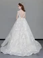 Luxury / Gorgeous Ivory Flower Girl Dresses 2019 A-Line / Princess V-Neck Sleeveless Appliques Lace Beading Glitter Sequins Sweep Train Ruffle Backless Wedding Party Dresses
