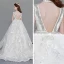 Luxury / Gorgeous Ivory Flower Girl Dresses 2019 A-Line / Princess V-Neck Sleeveless Appliques Lace Beading Glitter Sequins Sweep Train Ruffle Backless Wedding Party Dresses