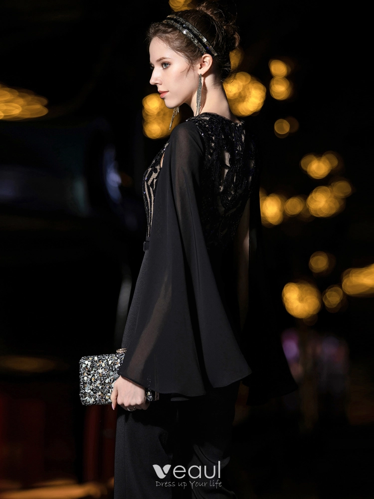 white christmas dresses Pellini After 5 Chiffon Black Tie Dress with Metallic Sash