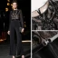 Beste Schwarz Chiffon Overall 2019 Eckiger Ausschnitt Lange Ärmel Stoffgürtel Pailletten Knöchellänge Rüschen Abendkleider