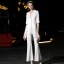 Luxury / Gorgeous White Jumpsuit 2019 V-Neck 1/2 Sleeves Pearl Tassel Ankle Length Evening Dresses