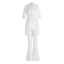 Luxury / Gorgeous White Jumpsuit 2019 V-Neck 1/2 Sleeves Pearl Tassel Ankle Length Evening Dresses