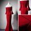 Schlicht Rot Abendkleider 2019 Meerjungfrau Off Shoulder Glockenhülsen Gespaltete Front Lange Rückenfreies Festliche Kleider