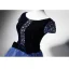 Luxe Bleu Marine Dégradé De Couleur Daim Robe De Bal 2019 Princesse Encolure Dégagée Manches Courtes Perlage Faux Diamant Noeud Ceinture Longue Volants Robe De Ceremonie