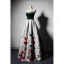 Modern / Fashion Dark Green White Suede Evening Dresses  2019 A-Line / Princess Sweetheart Sleeveless Beading Printing Flower Floor-Length / Long Ruffle Backless Formal Dresses