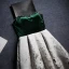 Modern / Fashion Dark Green White Suede Evening Dresses  2019 A-Line / Princess Sweetheart Sleeveless Beading Printing Flower Floor-Length / Long Ruffle Backless Formal Dresses