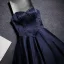 Elegant Mørk Marineblå Satin Selskapskjoler 2019 Prinsesse Kjæreste Uten Ermer Beading Lange Buste Ryggløse Formelle Kjoler