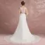 Elegant Ivory Pierced Wedding Dresses 2018 Trumpet / Mermaid V-Neck Sleeveless Appliques Lace Court Train