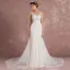Elegant Ivory Pierced Wedding Dresses 2018 Trumpet / Mermaid V-Neck Sleeveless Appliques Lace Court Train