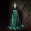 Vintage / Originale Vert Foncé Daim Satin Robe De Soirée 2019 Princesse Col Haut Transparentes Col v profond Sans Manches Ceinture Longue Volants Dos Nu Robe De Ceremonie