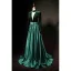 Vintage / Originale Vert Foncé Daim Satin Robe De Soirée 2019 Princesse Col Haut Transparentes Col v profond Sans Manches Ceinture Longue Volants Dos Nu Robe De Ceremonie