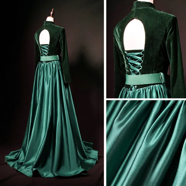 Dark Green Suede Dress Green Velvet Dark Green Suede Dress Balenciaga Suede  Dress, Size 38 IT
