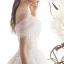 Elegant Ivory Wedding Dresses 2019 A-Line / Princess Off-The-Shoulder Short Sleeve Backless Glitter Tulle Court Train Ruffle