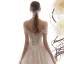 Schöne Champagner Brautkleider / Hochzeitskleider 2019 A Linie Off Shoulder Kurze Ärmel Rückenfreies Glanz Applikationen Spitze Perlenstickerei Hof-Schleppe Rüschen