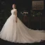 Elegant Champagne Brudekjoler 2019 Prinsesse Kjæreste Uten Ermer Ryggløse Beading Chapel Train Buste