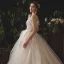 Elegant Champagne Brudekjoler 2019 Prinsesse Kjæreste Uten Ermer Ryggløse Beading Chapel Train Buste
