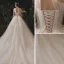 Elegant Champagne Brudekjoler 2019 Prinsesse Kjæreste Uten Ermer Ryggløse Beading Chapel Train Buste