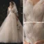 Elegant Champagne Brudekjoler 2019 Prinsesse Kjæreste Uten Ermer Ryggløse Beading Chapel Train Buste