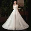 Élégant Ivoire Été Robe De Mariée 2019 Trompette / Sirène V-Cou Sans Manches Dos Nu Appliques En Dentelle Détachable Tribunal Train Volants