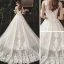 Élégant Ivoire Été Robe De Mariée 2019 Trompette / Sirène V-Cou Sans Manches Dos Nu Appliques En Dentelle Détachable Tribunal Train Volants