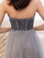 Fine Grå Selskapskjoler 2019 Prinsesse Kjæreste Uten Ermer Rhinestone Sash Lange Buste Ryggløse Formelle Kjoler