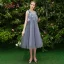 Discount Ocean Blue Bridesmaid Dresses 2019 A-Line / Princess Appliques Lace Tea-length Ruffle Backless Wedding Party Dresses