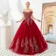Chic / Beautiful Red Prom Dresses 2019 A-Line / Princess Off-The-Shoulder Short Sleeve Appliques Lace Backless Floor-Length / Long Formal Dresses