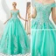 Chic / Beautiful Red Prom Dresses 2019 A-Line / Princess Off-The-Shoulder Short Sleeve Appliques Lace Backless Floor-Length / Long Formal Dresses