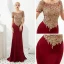 Haut de Gamme Bordeaux Robe De Soirée 2019 Trompette / Sirène Encolure Dégagée Manches Courtes Appliques En Dentelle Train De Balayage Volants Dos Nu Robe De Ceremonie