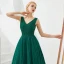Meilleure Vert Foncé Robe De Soirée 2019 Princesse V-Cou Sans Manches Perlage Glitter Tulle Longue Volants Dos Nu Robe De Ceremonie
