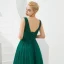 Meilleure Vert Foncé Robe De Soirée 2019 Princesse V-Cou Sans Manches Perlage Glitter Tulle Longue Volants Dos Nu Robe De Ceremonie