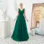 Meilleure Vert Foncé Robe De Soirée 2019 Princesse V-Cou Sans Manches Perlage Glitter Tulle Longue Volants Dos Nu Robe De Ceremonie