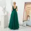 Meilleure Vert Foncé Robe De Soirée 2019 Princesse V-Cou Sans Manches Perlage Glitter Tulle Longue Volants Dos Nu Robe De Ceremonie