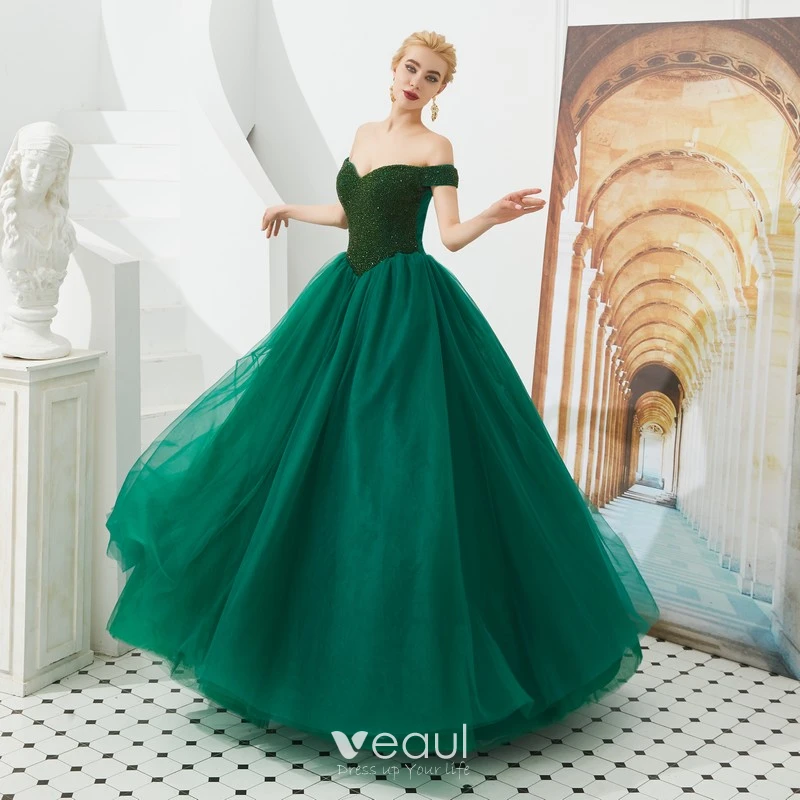 Best Dark Green Prom Dresses 2019 A Line Princess Off The