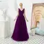 Meilleure Vert Foncé Robe De Soirée 2019 Princesse V-Cou Sans Manches Perlage Glitter Tulle Longue Volants Dos Nu Robe De Ceremonie