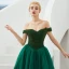 Best Dark Green Prom Dresses 2019 A-Line / Princess Off-The-Shoulder Short Sleeve Beading Floor-Length / Long Ruffle Backless Formal Dresses