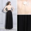 Abordable Noire Transparentes Robe De Soirée 2019 Princesse Col v profond Sans Manches Appliques En Dentelle Perlage Faux Diamant Fendue devant Longue Volants Dos Nu Robe De Ceremonie