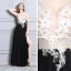 Abordable Noire Transparentes Robe De Soirée 2019 Princesse Col v profond Sans Manches Appliques En Dentelle Perlage Faux Diamant Fendue devant Longue Volants Dos Nu Robe De Ceremonie